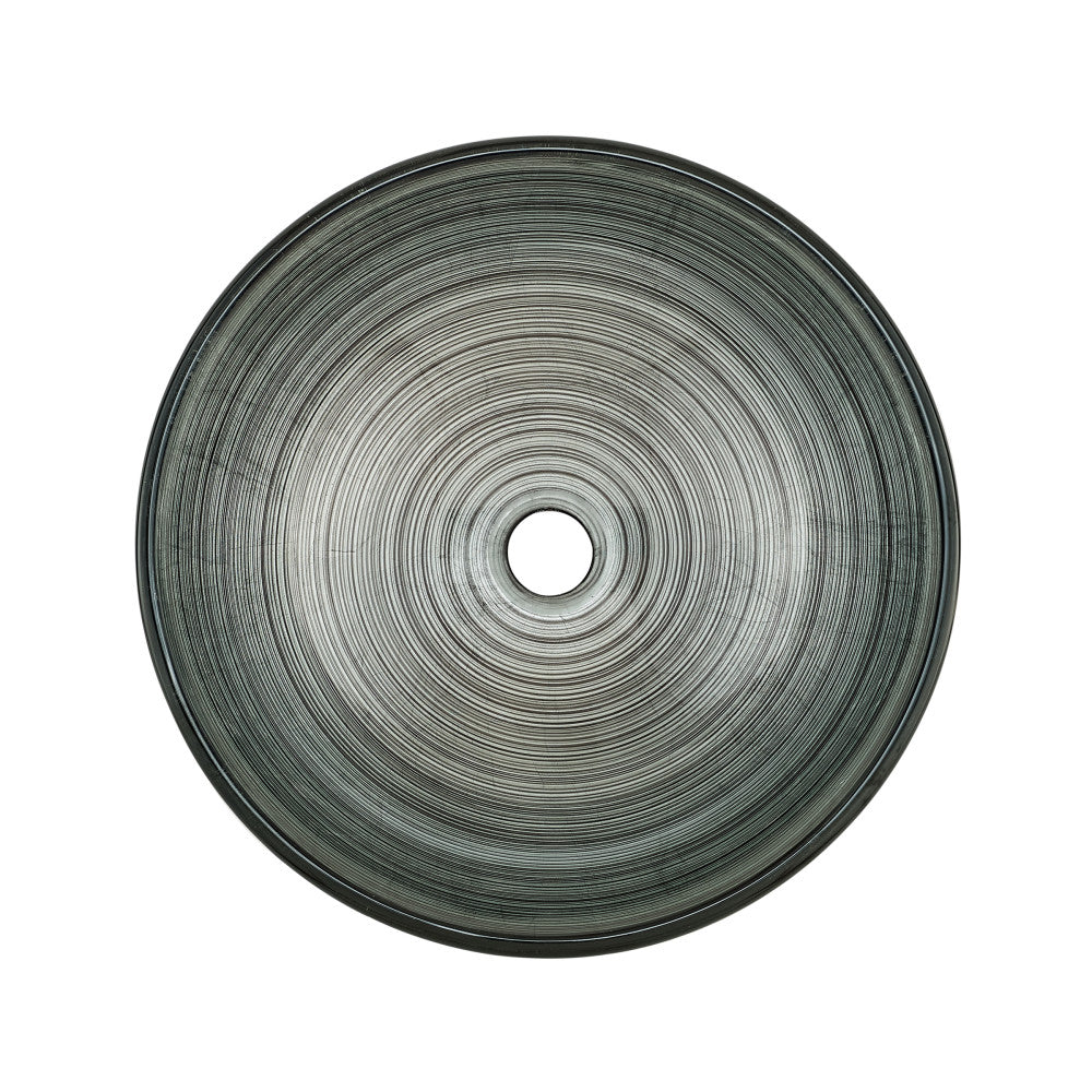 Cascade 16.5 Glass Vessel Sink with Faucet, Smoky Gray