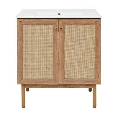 Classe 30" Freestanding Bathroom Vanity in Golden Oak with Sink Top