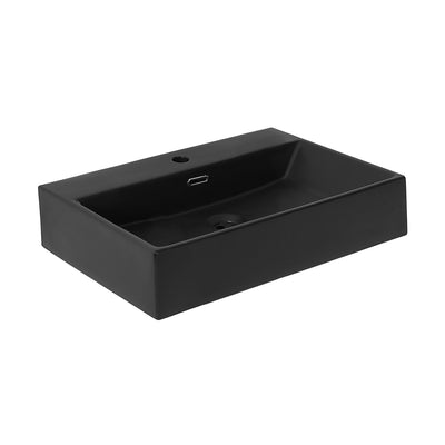 Claire 24" Rectangle Wall-Mount Bathroom Sink in Matte Black