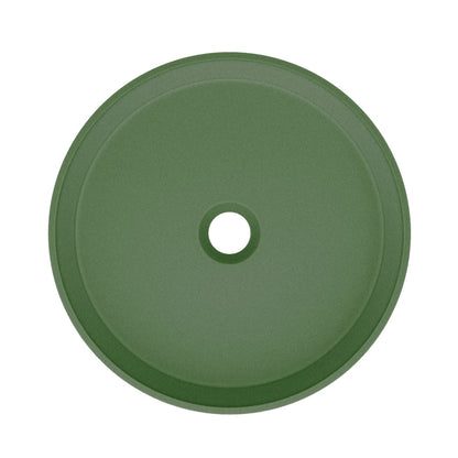Lisse 14.5" Concrete Round Vessel Sink in Matte Royal Green