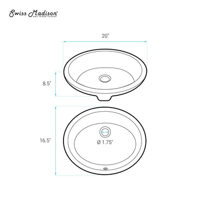 Monaco 19 Oval Under-Mount Bathroom Sink