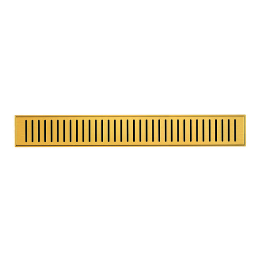 Voltaire 24" Stainless Steel Linear Shower Drain in Brushed Gold
