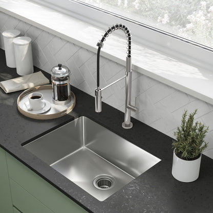 Rivage 23" 16 Gauge Stainless Steel Undermount Kitchen Sink in Polished Chrome