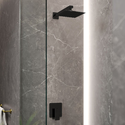 Concorde Single-Handle 1 Spray 8" Wall Mounted Fixed Shower Head in Matte Black (Valve Included)