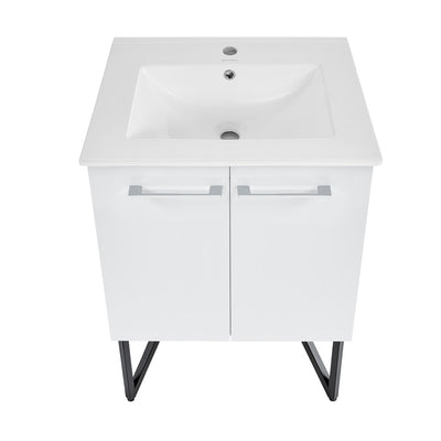 Annecy 24" Freestanding Bathroom Vanity in White with Sink Top