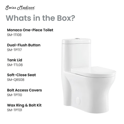 Monaco One-Piece Elongated Toilet Dual-Flush 1.1/1.6 gpf