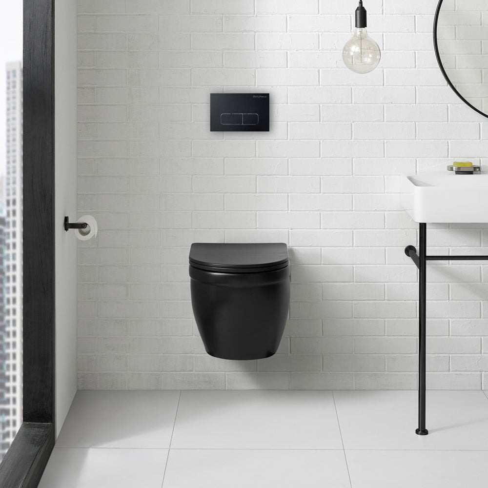 Ivy Wall-Hung Elongated Toilet Bowl in Matte Black