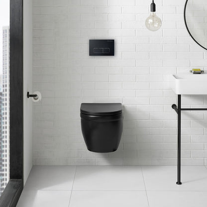 Ivy Wall-Hung Elongated Toilet Bowl in Matte Black