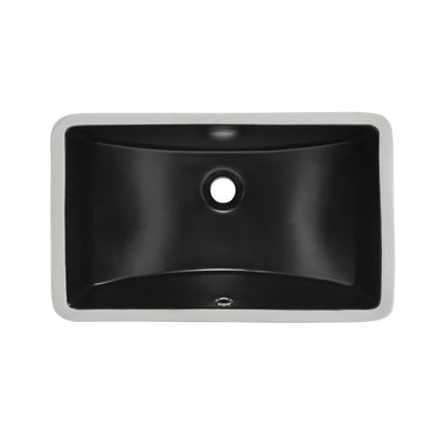 Plaisir 22" Ceramic Undermount Bathroom Sink in Matte Black