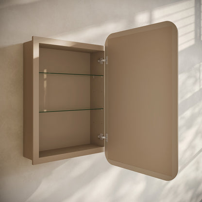Plaisir 18 x 27 Recessed/Wall Mount Medicine Cabinet with Mirror in Sand
