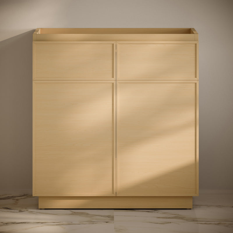 St. Tropez 36" Freestanding Bathroom Vanity Cabinet without Top in Natural Oak