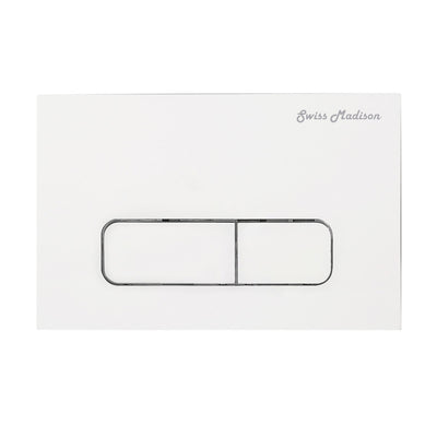Wall Mount Dual Flush Actuator Plate with Rectangle Push Buttons in White