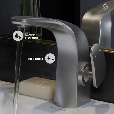 Chateau Single Hole, Single-Handle, Bathroom Faucet in Brushed Nickel