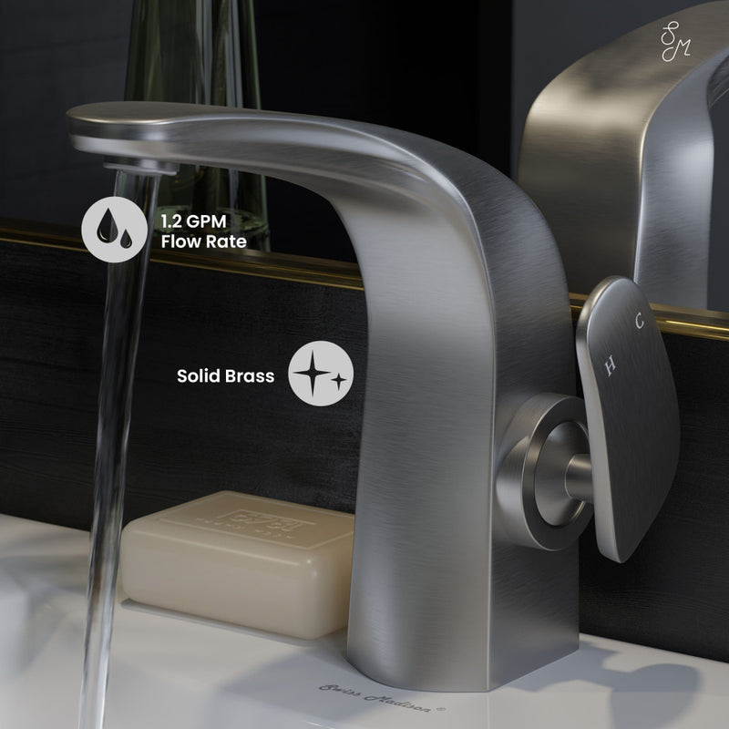 Chateau Single Hole, Single-Handle, Bathroom Faucet in Brushed Nickel