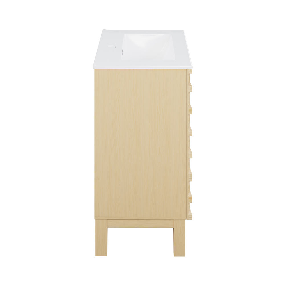 Cascade 30" Freestanding Bathroom Vanity in Natural Oak with Sink Top
