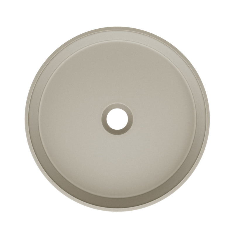 Lisse 14.5" Concrete Round Vessel Sink in Matte Taupe