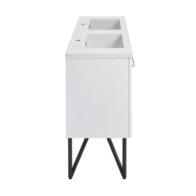Annecy 60" Freestanding Bathroom Vanity in White with Sink Top