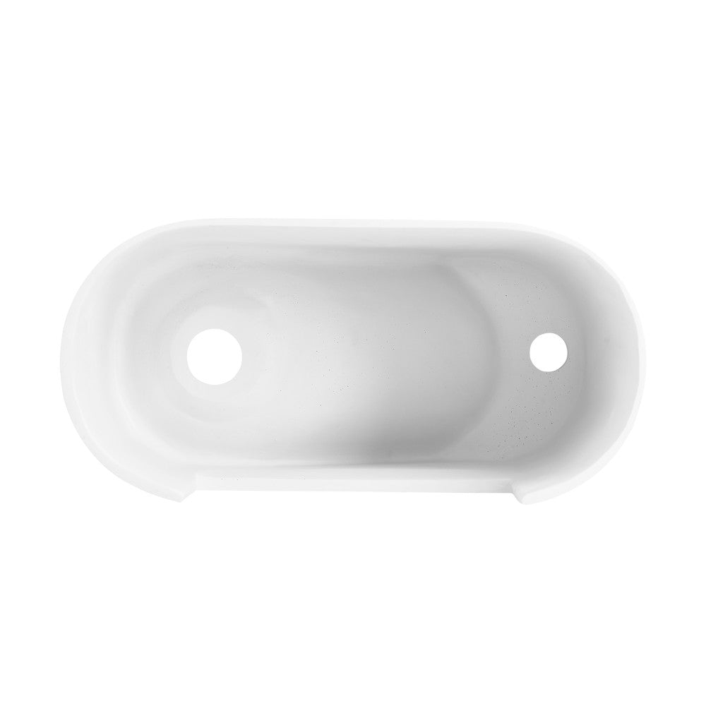 Terre 18" Right Side Faucet Wall-Mount Bathroom Sink in White