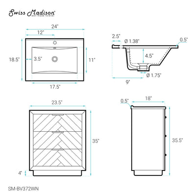 Daxton 24" Bathroom Vanity in Walnut