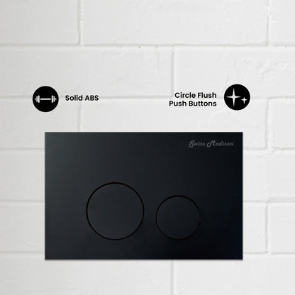 Monaco Wall Mount Dual Flush Actuator plate in Matte Black