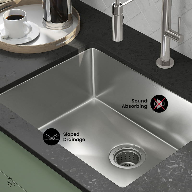 Rivage 23" 16 Gauge Stainless Steel Undermount Kitchen Sink in Polished Chrome