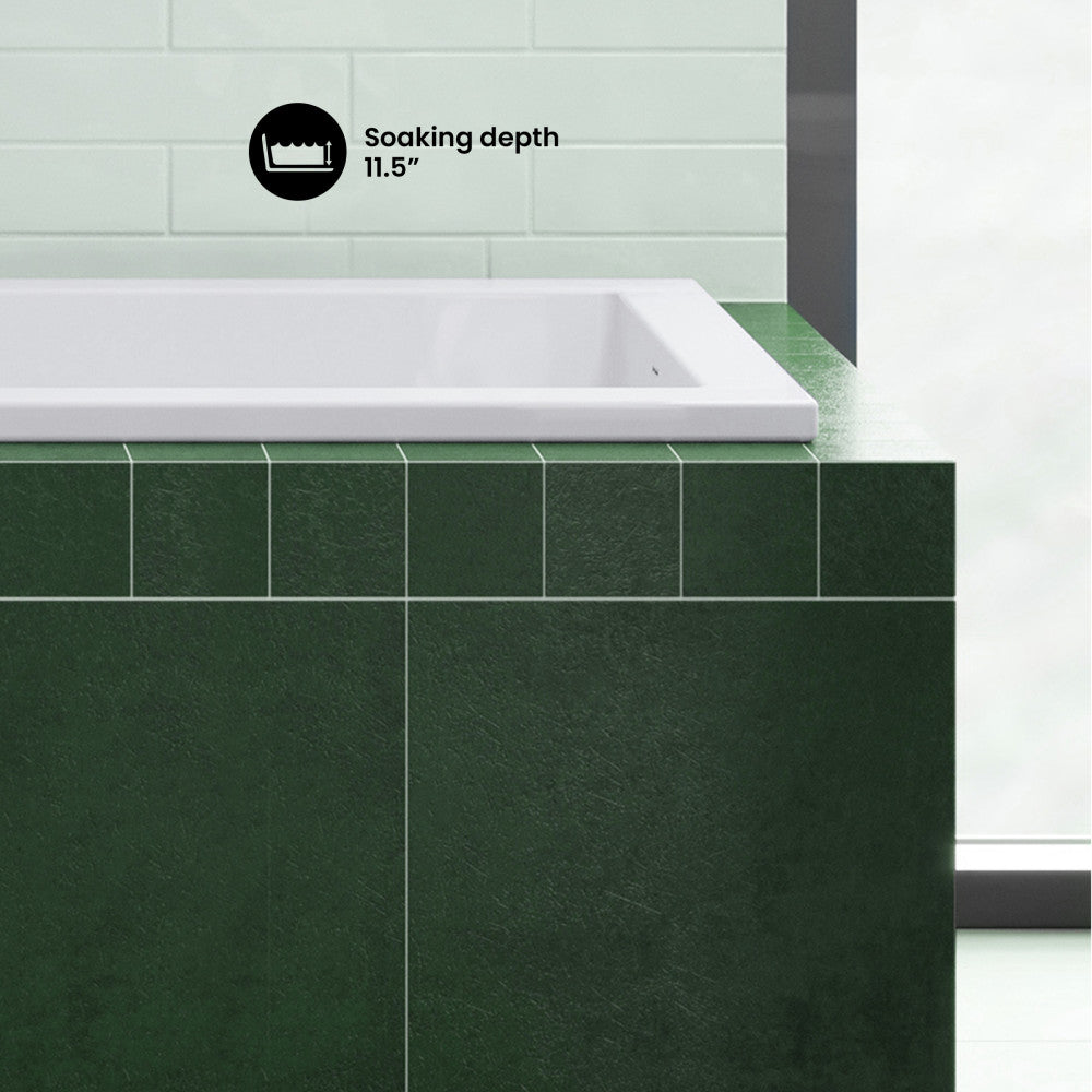 Voltaire 48" x 30" Reversible Drain Drop-In Bathtub