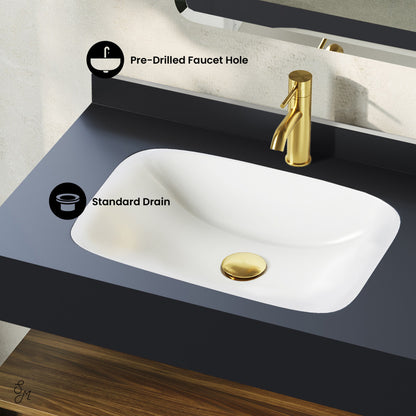 Avancer 36" Wall-Mounted Bathroom Vanity in Brown Oak with Black Marble Sink Top