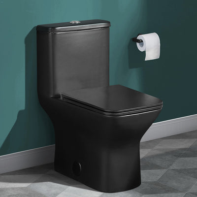 Carre One Piece Square Toilet Dual Flush 1.1/1.6 gpf with 10" Rough-In, Matte Black