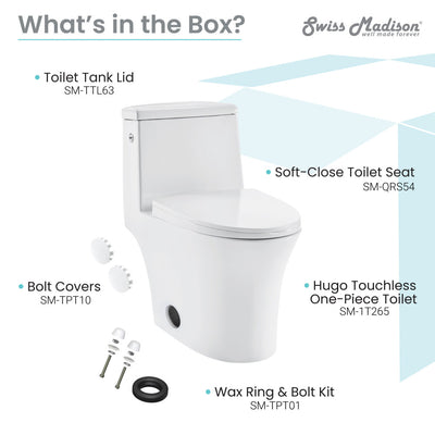 Hugo One-Piece Elongated Toilet Dual-Flush 1.1/1.6 gpf, Touchless