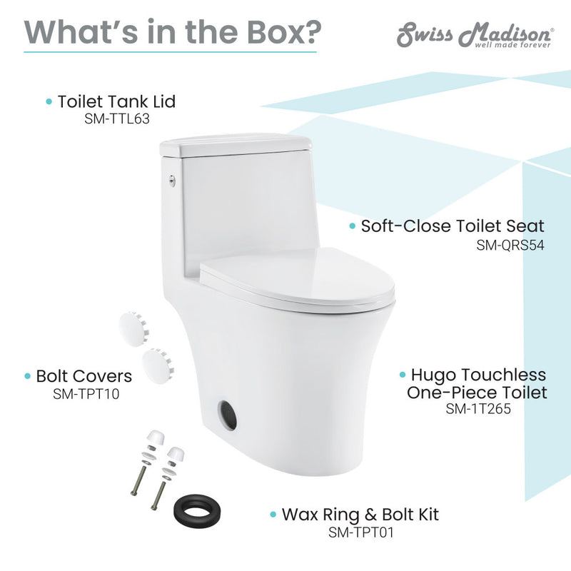 Hugo One-Piece Elongated Toilet Dual-Flush 1.1/1.6 gpf, Touchless