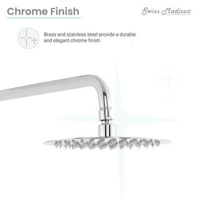Ivy Single-Handle 1 Spray 8" Wall Mounted Fixed Shower Head in Chrome (Valve Included)