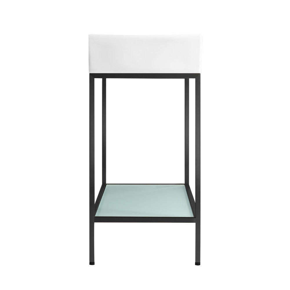 Pierre 40" Open Shelf Black Frame Freestanding Bathroom Vanity with Sink Top