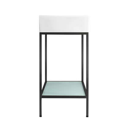Pierre 40" Open Shelf Black Frame Freestanding Bathroom Vanity with Sink Top