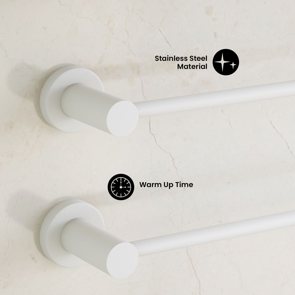 Claire 3-Bar Electric Towel Warmer in Matte White