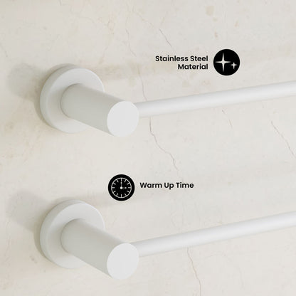 Claire 3-Bar Electric Towel Warmer in Matte White
