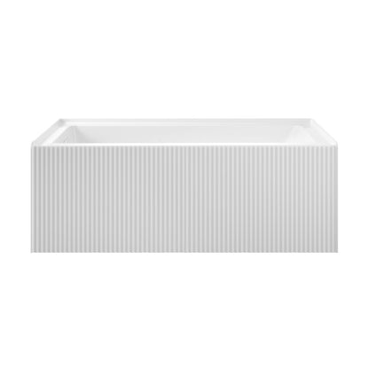 Lafayette 60 x 30 Skirted Left Drain Soaking Apron Bathtub in Glossy White with Integrated Overflow and Drain