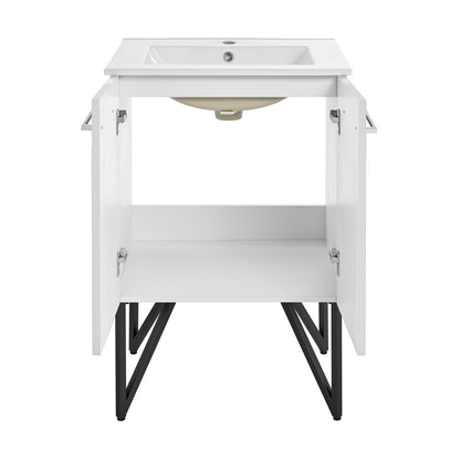 Annecy 24" Freestanding Bathroom Vanity in White with Sink Top