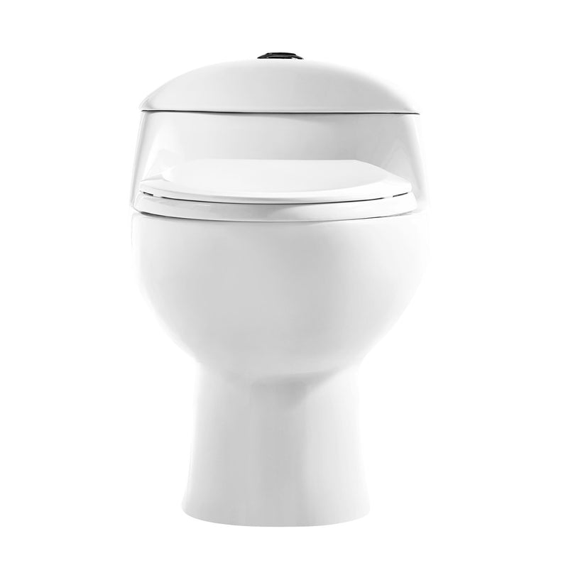 Chateau One Piece Elongated Toilet Dual Flush, Black Hardware 1.1/1.6 gpf