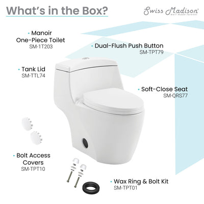 Manoir One-Piece Elongated Toilet Dual-Flush 1.1/1.6gpf