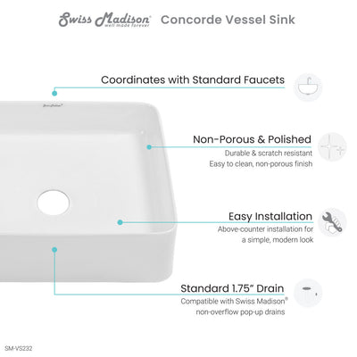 Concorde Ceramic Square Vessel Sink