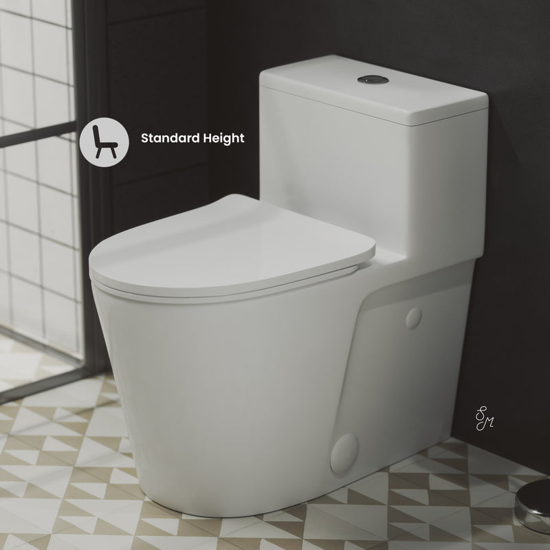 Arles One-Piece Elongated Toilet Vortex Dual-Flush 0.8/1.18 gpf