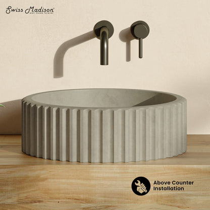 Lafayette 16" Round Concrete Vessel Sink in Taupe