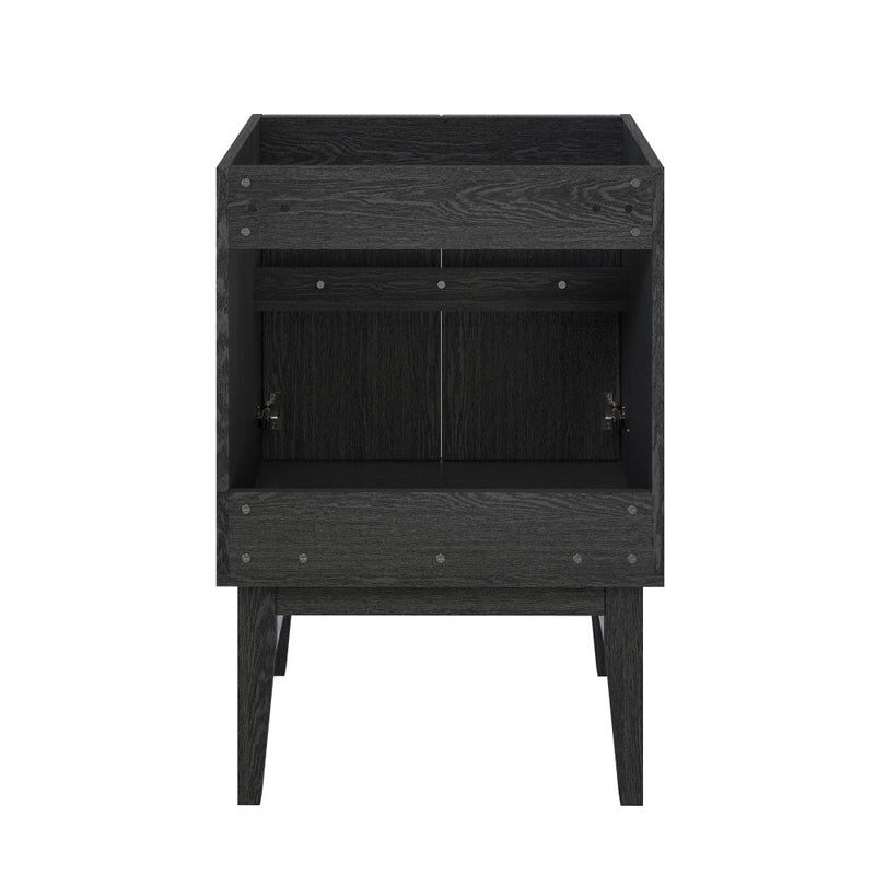 Bosse 24" Freestanding Bathroom Vanity Cabinet without Top in Black Oak