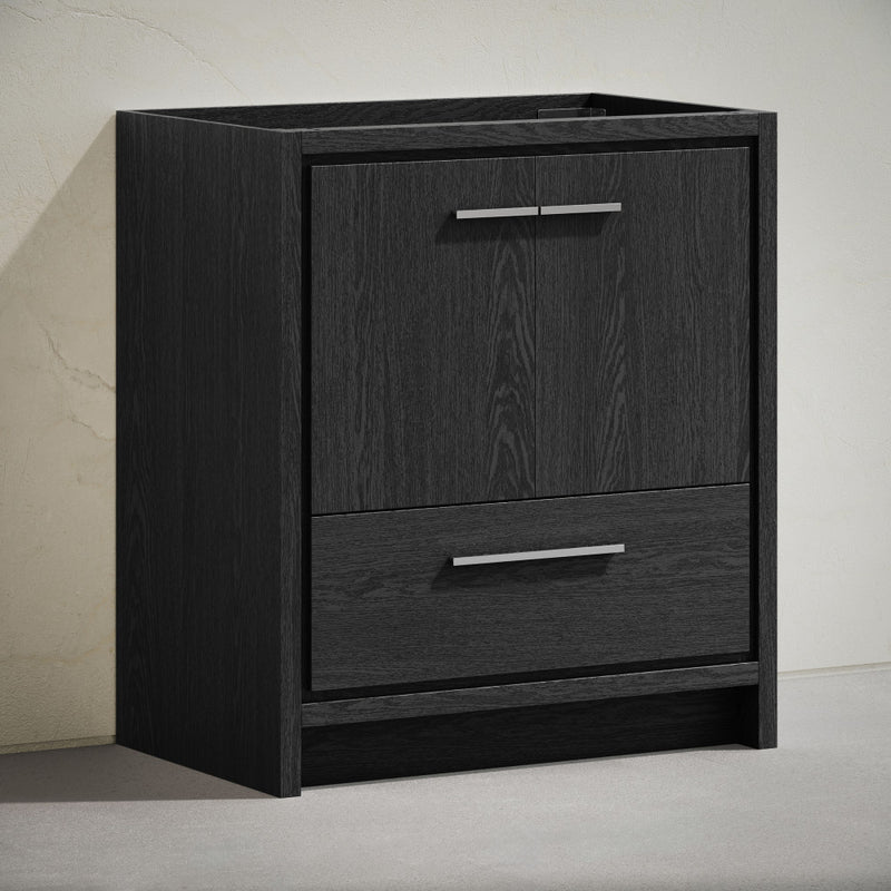 Virage 30" Freestanding Bathroom Vanity in Black Oak without Sink Top