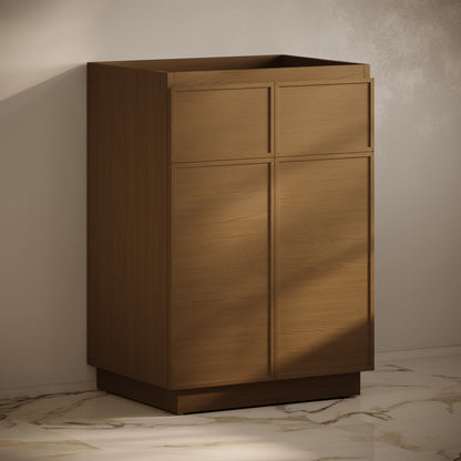 St. Tropez 24" Freestanding Bathroom Vanity Cabinet without Top in Brown Oak