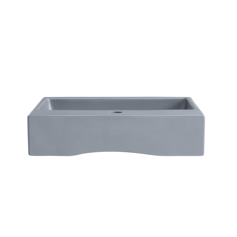 Claire 20"  Rectangle Ceramic Vessel Sink in Matte Gray