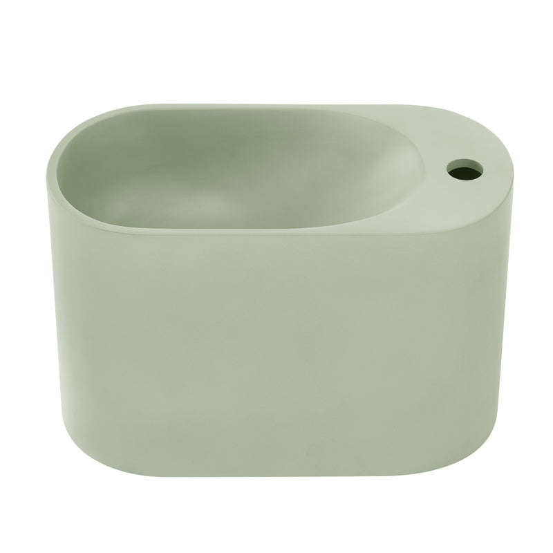 Terre 17.5" Right Side Faucet Wall-Mount Bathroom Sink in Palm Green