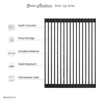 17" x 13" Kitchen Sink Grid, Black