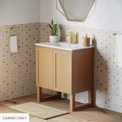 Arles 30 Single, Bathroom Vanity in Honey Cabinet