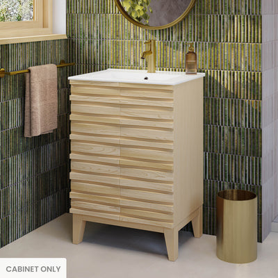 Cascade 24" Bathroom Vanity in Natural Oak - Cabinet